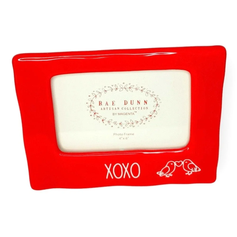 Rae Dunn Red Love Birds XOXO Valentine's Day Photo Picture Frame Decor‎